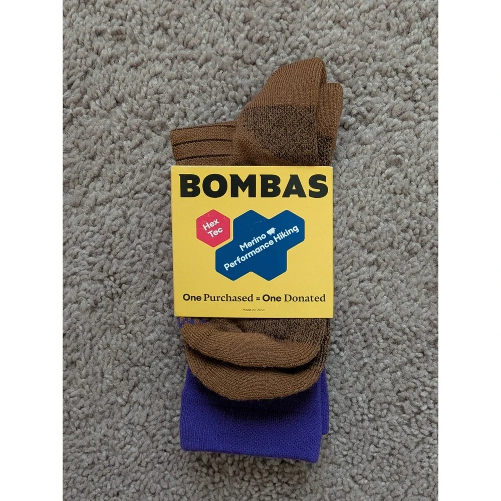 Bombas Hex Tec Performance Hiking Calf/Crew Socks Midweight Unisex Medium NWT
